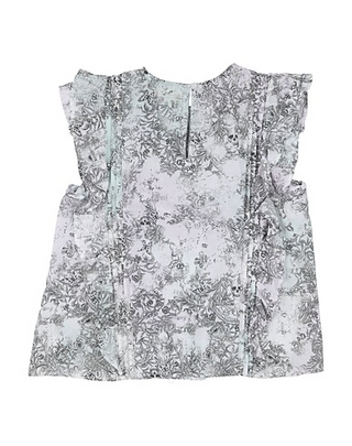 Zadig & Voltaire Girls' Printed Ruffle Blouse in White Woods