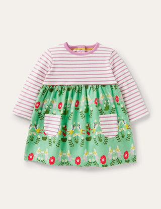 Baby Boden Girl's Hotch Potch Dress in Fountain Flower Fairies (Slightly Defect)