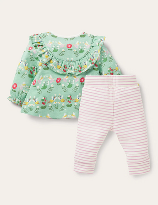 Baby Boden Jersey Ruffle Playset in Fountain Flower Fairies (Slightly Defect)