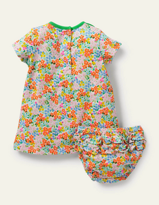 Baby Boden Floral Elephant Dress in Ivory Tropical Flowerbed