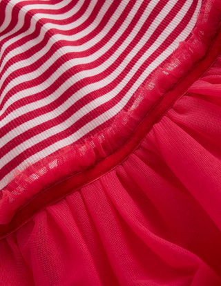 Mini Boden Girl's Rib Jersey Tulle Dress in Pink