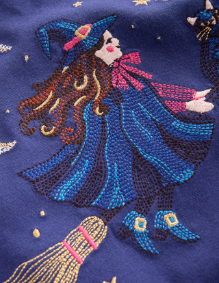 Mini Boden Girls Applique Tunic Set In Navy
