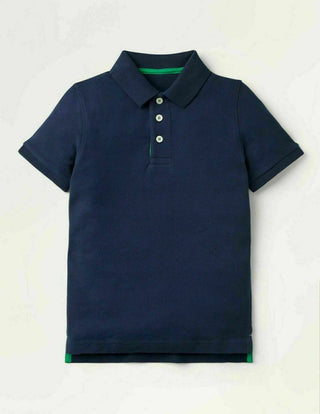 Mini Boden Boy's Solid Pique Polo T-Shirt in Navy (SLIGHTLY DEFECT)