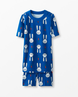 Kids Short John Pyjama Set in Bunnies Love Carrots