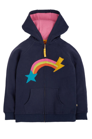 Frugi Girl's Switch Hayle Hoody in Indigo/Rainbow