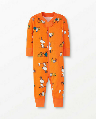 Kids Peanuts Sleeper In Snoopy Orange