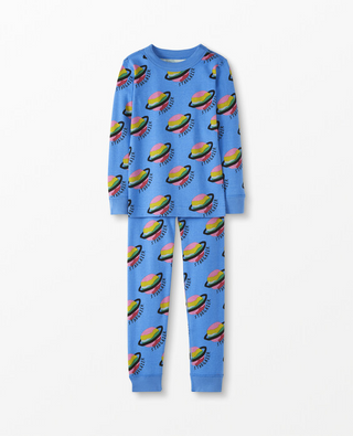 Kids Long John PrintedPyjama Set in Stargazer