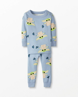 Kids Star Wars Long John Pyjama Set in Pale Blue