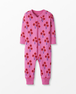 Kids Organic Cotton Baby Zip Sleeper In Posies