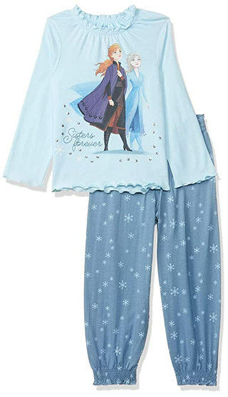 Marks & Spencer Girl's Disney Frozen II Sisters Forever Pyjama Set in Blue