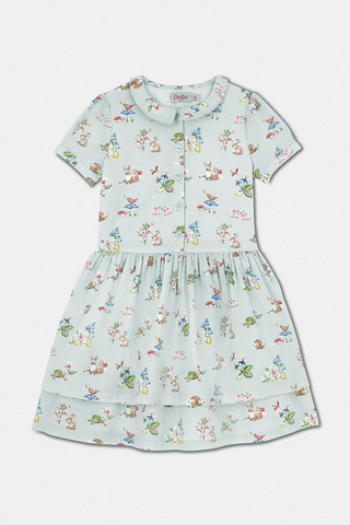 Cath Kidston Girl's Shirt Dress in Soft Green Bunny