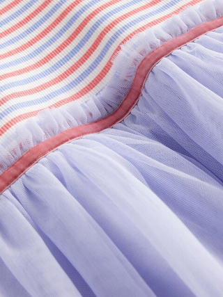 Mini Boden Girl's Rib Jersey Tulle Dress in Purple