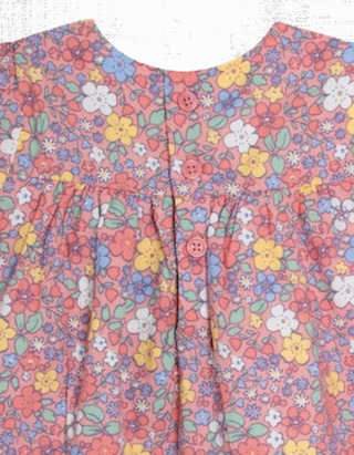 JoJo Maman Girl’s Babe Floral Bunny Applique Blouse in Pink