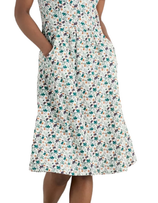 Women's Enor Fit-and-Flare Dress in Natural Brushed Petal