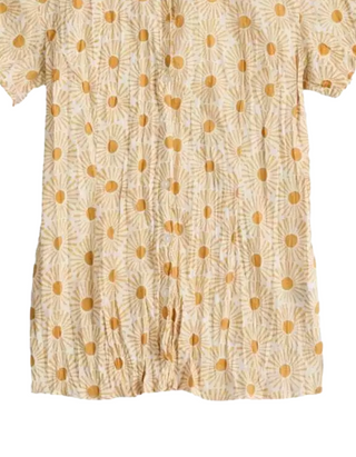 Women's Short Sleeve Mrs Treloar Shirt in Yellow Sun Stamp