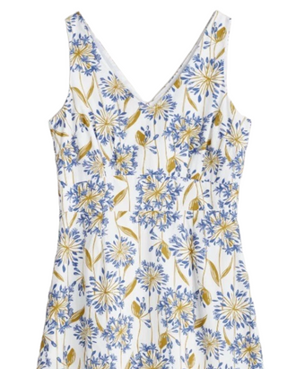 Women's Sky Beyond Sleeveless V-Neck Dress in Lino Chalk