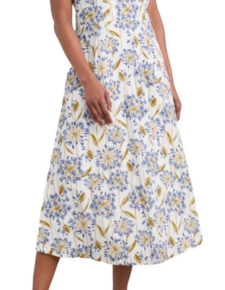 Women's Sky Beyond Sleeveless V-Neck Dress in Lino Chalk