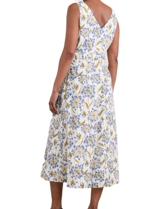 Women's Sky Beyond Sleeveless V-Neck Dress in Lino Chalk