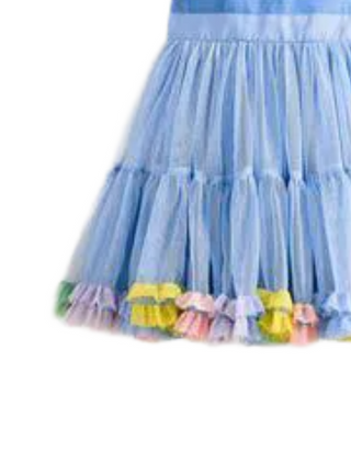 Mini Boden Girl's Beth Velvet Bodice Tulle Dress in Blue
