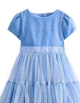 Mini Boden Girl's Beth Velvet Bodice Tulle Dress in Blue