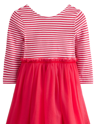 Mini Boden Girl's Rib Jersey Tulle Dress in Pink