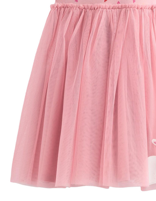 Mini Boden Girl's Ami Applique Knee Length Dress in Vintage Pink Bunnies