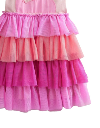 Mini Boden Girl's Sleeveless Flamingo Appliqu Tulle Dress in Pink