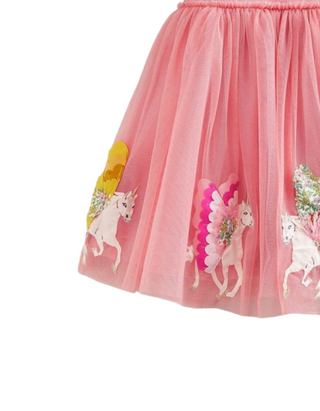 Mini Boden Girl's Katie Unicorn Applique Tulle Dress in Pink