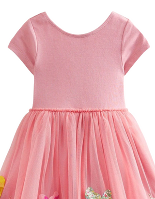 Mini Boden Girl's Katie Unicorn Applique Tulle Dress in Pink