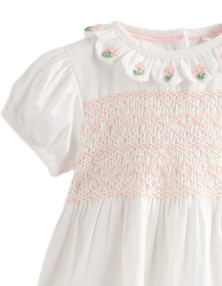 Mini Boden Girl's Occasion Smocked Dress in Ivory
