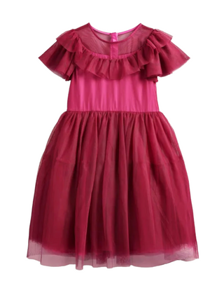 Mini Boden Girl's Frilly Tulle Dress in Red