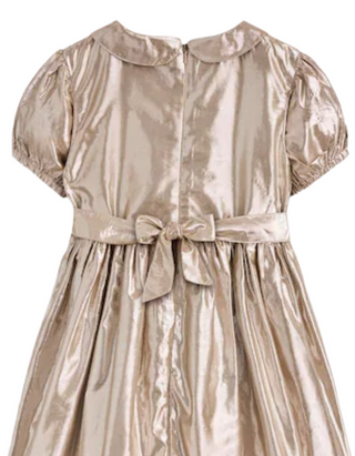 Mini Boden Girl's Smocked Party Dress in Gold