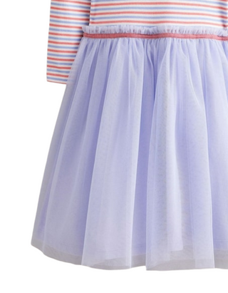 Mini Boden Girl's Rib Jersey Tulle Dress in Purple