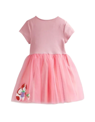 Mini Boden Girl's Guinea Pig Applique Tulle Dress in Pink