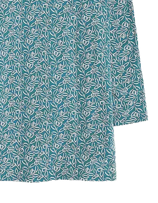 Women's 3/4 Sleeve Bowithick Long Sleeve Printed Tunic in Teal