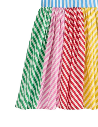 Mini Boden Girl's Harlow Back Detail Dress in Hotchpotch Multi Stripe