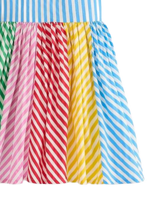 Mini Boden Girl's Harlow Back Detail Dress in Hotchpotch Multi Stripe