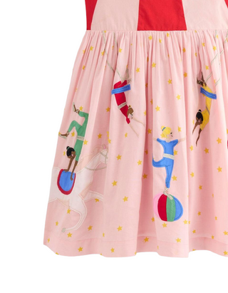 Mini Boden Girl’s Sleeveless Cross Back Zadie Applique Dress in Circus Acrobats