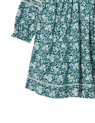 John Lewis Girl's Heirloom Collection Ditsy Floral Long Sleeve Dress in Teal