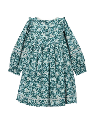 John Lewis Girl's Heirloom Collection Ditsy Floral Long Sleeve Dress in Teal
