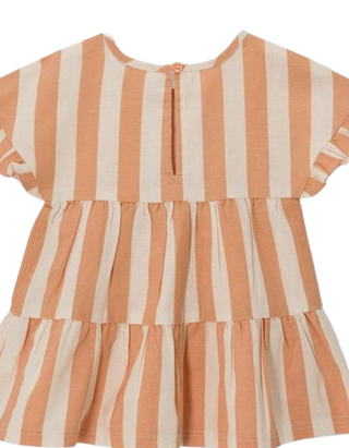 John Lewis ANYDAY Baby Girl's Linen Blend Dress in Toast Stripe