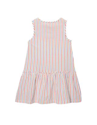 John Lewis Girl's Sleeveless Stripe Tiered Hem Dress in Multi