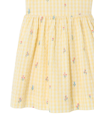 John Lewis Girl's Heirloom Collection Embroidered Gingham Dress in Yellow