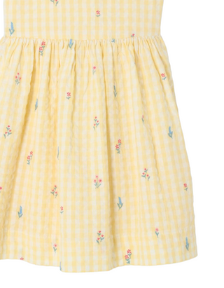 John Lewis Girl's Heirloom Collection Embroidered Gingham Dress in Yellow