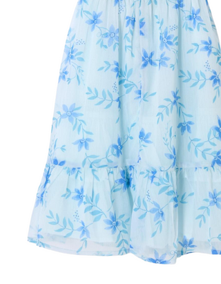 John Lewis Girl's Heirloom Collection Floral Chiffon Dress in Blue
