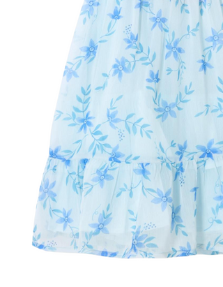 John Lewis Girl's Heirloom Collection Floral Chiffon Dress in Blue