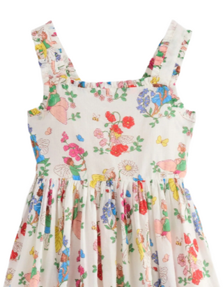 Mini Boden Girl's Luna Frill Strap Woven Dress in Multi Flower Fairy