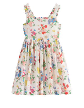 Mini Boden Girl's Luna Frill Strap Woven Dress in Multi Flower Fairy