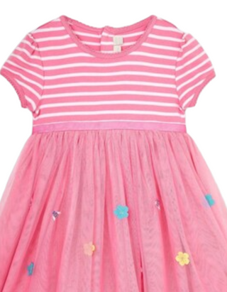 Jojo Maman Girl's Unicorn Tulle Party Dress in Pink