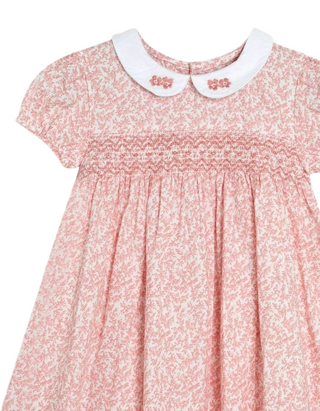 JOJO Maman Girl’s Baby Ditsy Floral Smocked Woven Dress in Pink Ditsy